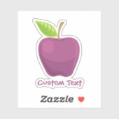 Apfel Lila Aufkleber (Blatt)