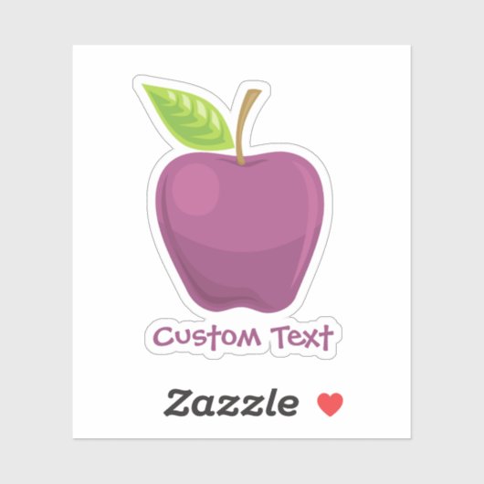 Apfel Lila Aufkleber (Blatt)