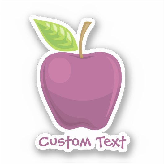 Apfel Lila Aufkleber (Vorderseite)