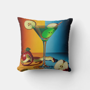 Apfel Martini Pop Art Kissen