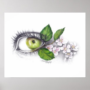 Apfel meiner Augen Surreal zeichnend Kunst Poster