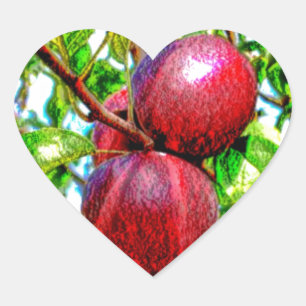 Apfel meiner Augenfarbe Zeichnend Herz-Aufkleber