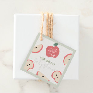 Apfel meiner Baby-Baby-Dusche im Auge Green Boy Geschenkanhänger