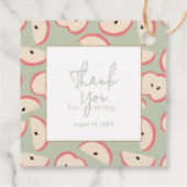 Apfel meiner Baby-Baby-Dusche im Auge Green Boy Geschenkanhänger (Rückseite)