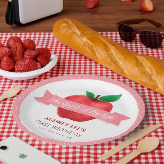 Apfel meines Augenfalles | Sommergeburtsfeier Pappteller (Picknick)