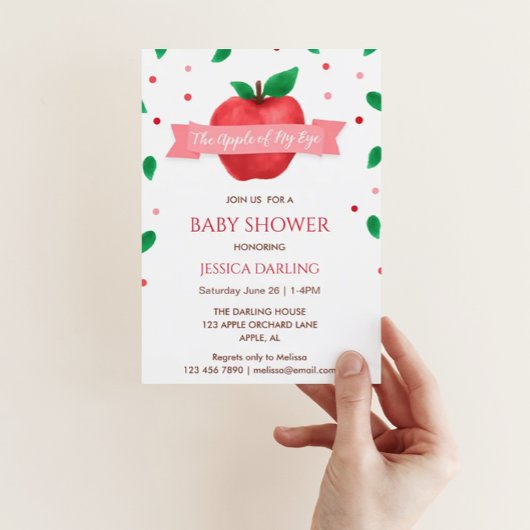 Apfel meines Augenfalles | Summer Baby Dusche Einladung