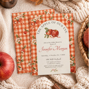 Apfel Meines Auges Herbst-Gingham-Baby-Party Einladung