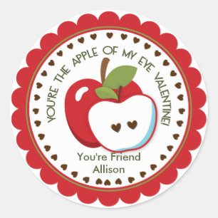 Apfel meines Auges Valentine Personalisierter Name Runder Aufkleber