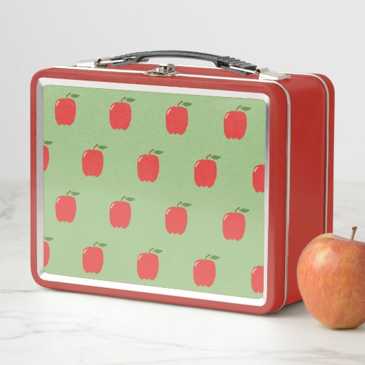 Äpfel Metal Lunchbox (Sage Green & Red) (Beispiel)