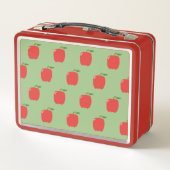 Äpfel Metal Lunchbox (Sage Green & Red) (Rückseite)