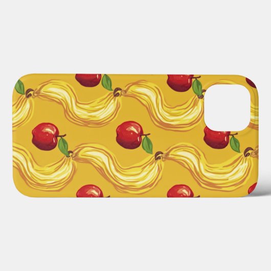 Apfel mit gelbem Muster Design iPhone 13 Hüllen (Rückseite (Horizontal))