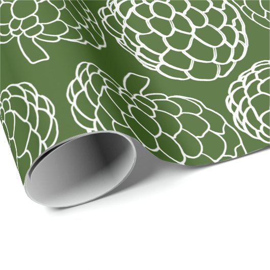 Äpfel mit grünem und weißem Zucker, handgezogen Geschenkpapier (Rolleneckpunkt)