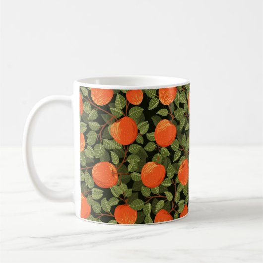 Äpfel mit grünen Blätter ohne Naht Kaffeetasse (Links)