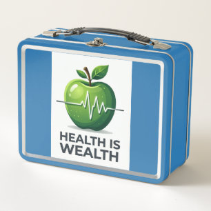 Apfel mit Herzschlag Puls und Gesundheit ist Reich Metall Brotdose