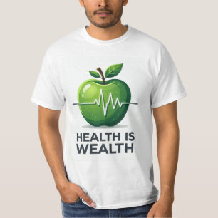 Apfel mit Herzschlag Puls und Gesundheit ist Reich T-Shirt