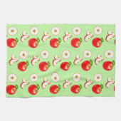 Äpfel mit lebendigem, pastellgrünem Hintergrund Geschirrtuch (Horizontal)