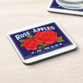 Äpfel mit Rose Getränkeuntersetzer (Linke Seite)