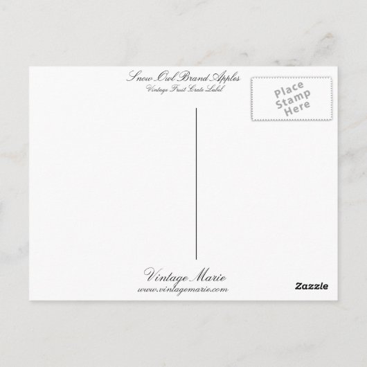 Äpfel mit Schneeauulinge Postkarte (Rückseite)