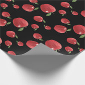 Äpfel mit schwarzem Hintergrund Geschenkpapier (Ecke)