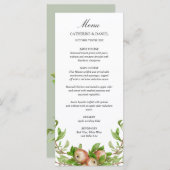 Äpfel mit Wasserfarbe Hochzeitsmenü Menükarte (Vorne/Hinten)