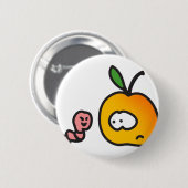 Apfel mit Wurm Button (Vorne & Hinten)