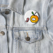 Apfel mit Wurm Button (Beispiel)