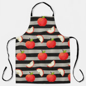 Apfel Moderne Schwarz-Weiß-Streifen Schürze (Vorderseite)
