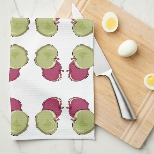 Äpfel-Muster Geschirrtuch (Viertel Falte)