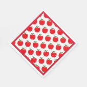Äpfel Muster rote Grenze Serviette (Ecke)