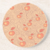 Apfel-Muster Sandstein Untersetzer (Vorne)