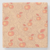 Apfel-Muster Steinuntersetzer (Vorderseite)