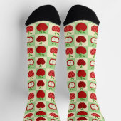 Apfel-Muster Süßes Lehrer-Geschenk Herbst Karo Socken (Oben)