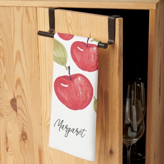 Apfel-Muster-Wasserfarbe Handbemalt Geschirrtuch (Drittel gefaltet)