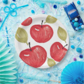 Apfel Muster Wasserfarbe Handgemalt Pappteller (Party)