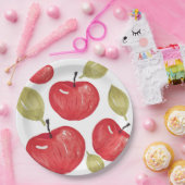 Apfel Muster Wasserfarbe Handgemalt Pappteller (Party)