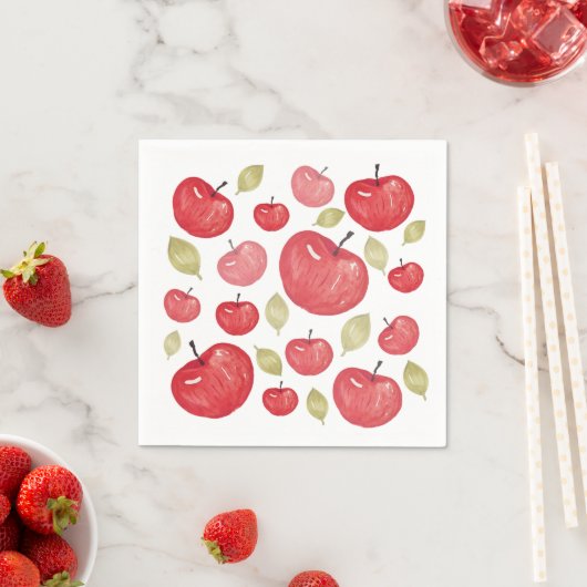 Apfel Muster Wasserfarbe Handgemalt Serviette (Beispiel)