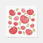 Apfel Muster Wasserfarbe Handgemalt Serviette (Vorderseite)