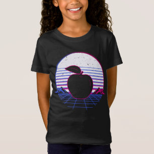 Apfel Obst Lehrer Retro Vintage Sonnenuntergang T-Shirt
