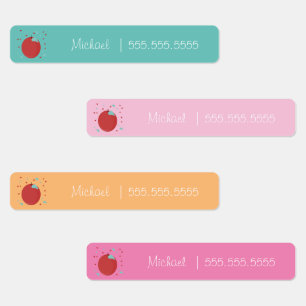 Apfel Obst Schule Klasse Mittagessen Name Nummer E Etiketten