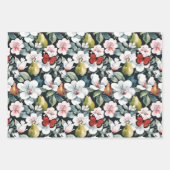 Äpfel Orangen Birnen und Schmetterlinge Fruchtpack Geschenkpapier Set (Vorderseite 2)