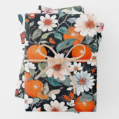 Äpfel Orangen Birnen und Schmetterlinge Fruchtpack Geschenkpapier Set (Beispiel)