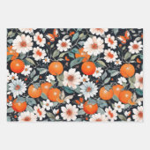 Äpfel Orangen Birnen und Schmetterlinge Fruchtpack Geschenkpapier Set (Vorderseite)