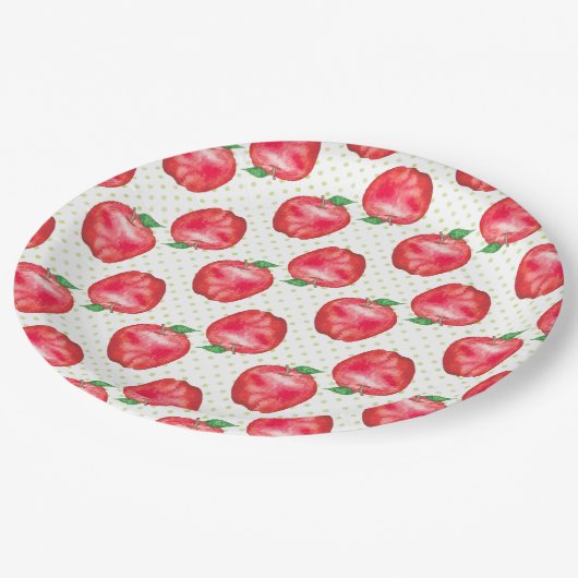 Äpfel Pappteller (Schrägansicht)