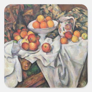 Äpfel Pauls Cezanne und Orangen, 1895-1900 Quadratischer Aufkleber