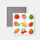 Apfel, Pfirsich, Wassermelone Magnet (Vorderseite/Rückseite)