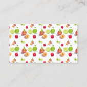 Äpfel, Pfirsiche, Limes Illustration Bauern Visitenkarte (Rückseite)
