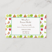 Äpfel, Pfirsiche, Limes Illustration Bauern Visitenkarte (Vorderseite)