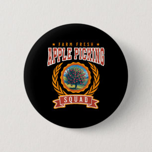 Apfel Pflück Team Farm Frische Äpfel Herbsternte Button