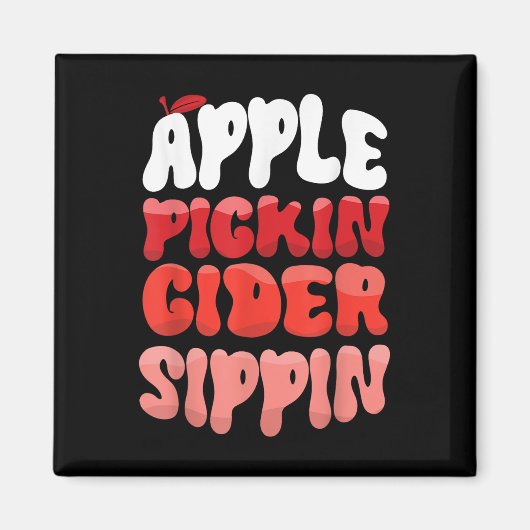 Apfel Pflücken Cider Schlürfen Apfel Pflücker Apfe Magnet (Vorne)