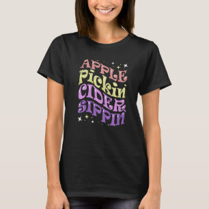 Apfel Pflückender Cider Trinkender Apfelernte Crew T-Shirt